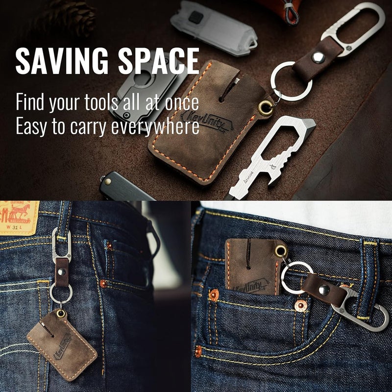 KeyUnity Leather Sheath EDC Pocket Organizer Hand Stitched Slip Pouch - Image 5